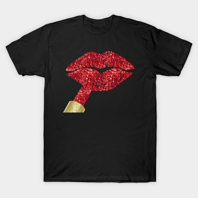 Red Lipstick T-Shirt by LittleBean